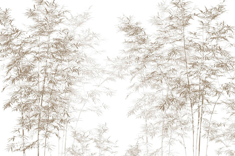 Whispering Bamboo – Botanical Mural in Soft Neutrals