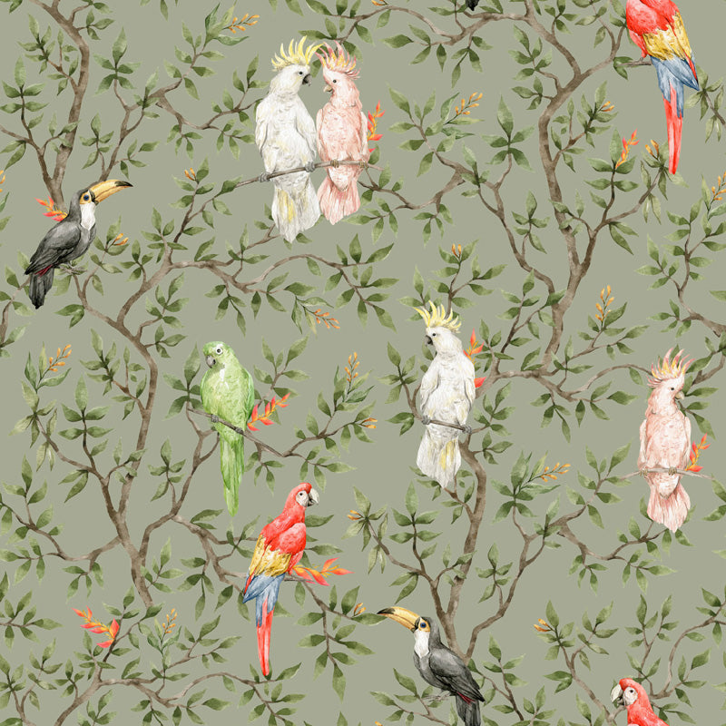 Parrot Grove – Tropical Wallpaper