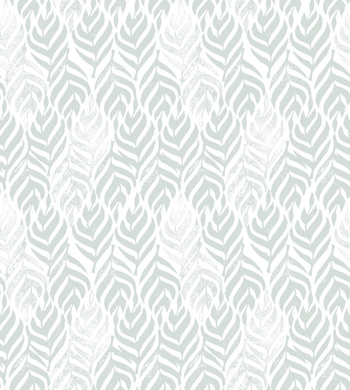 Soft Fern Rhythm – Abstract Botanical Wallpaper in Sage