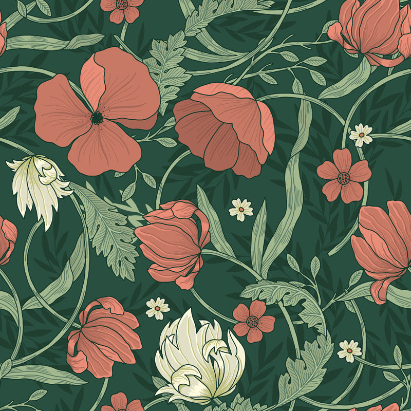 Midnight Garden Floral Wallpaper