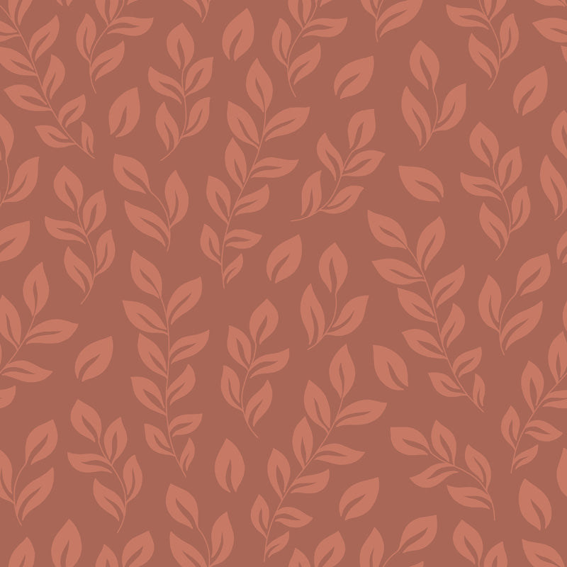 Terracotta Leaf Silhouette Wallpaper