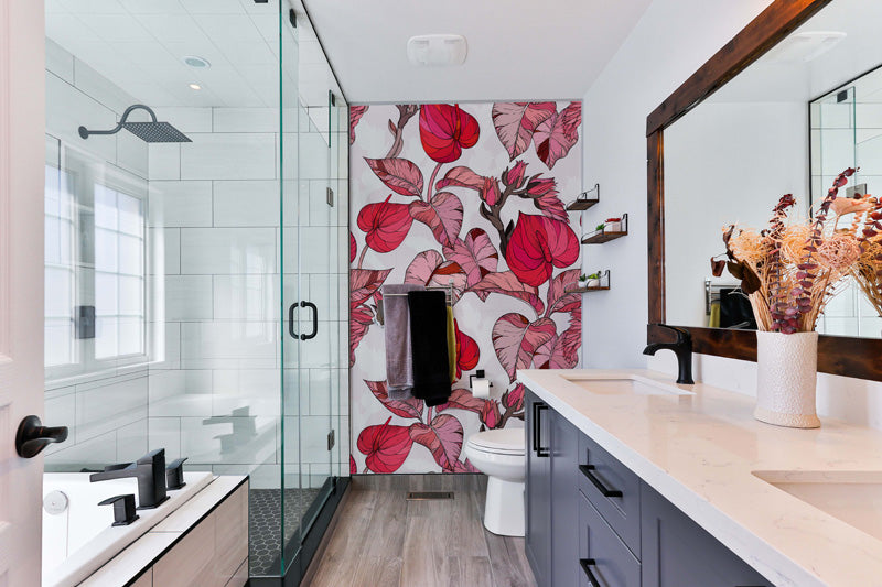 Pink Anthurium Botanical Wallpaper