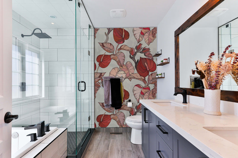 Pink Anthurium Botanical Wallpaper