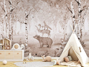 Bear King Woodland Wallpaper Mural