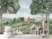 Bears and Bees Wallpaper Mural