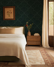 Midnight Botanical Damask Wallpaper