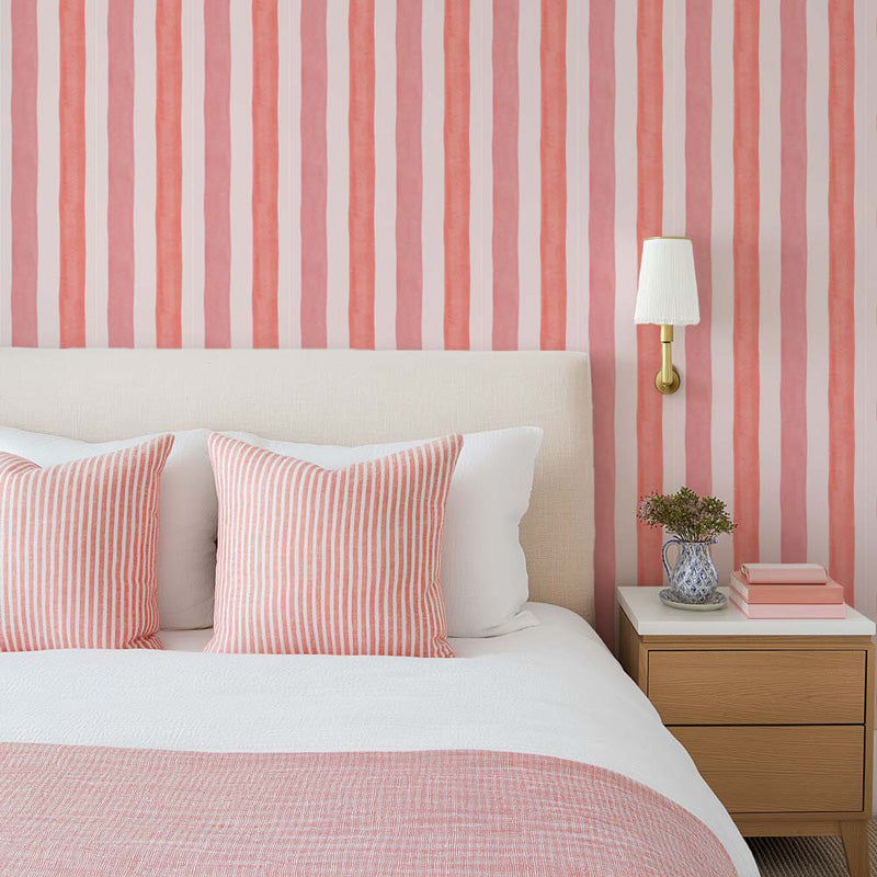 Watercolour Bold Stripe – Wallpaper in Multiple Colours