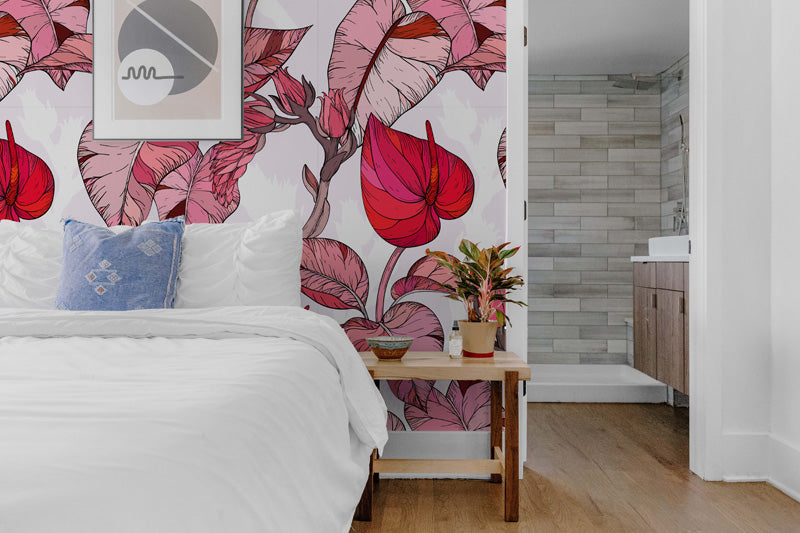 Pink Anthurium Botanical Wallpaper