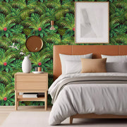 Wild Canopy – Tropical Botanical Wallpaper in Deep Green