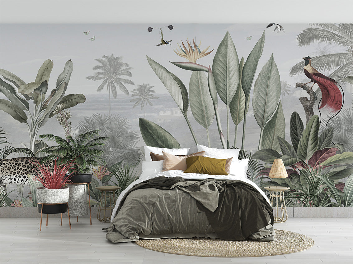 Botanical Beauty Panorama Tropical Jungle Wallpaper Mural