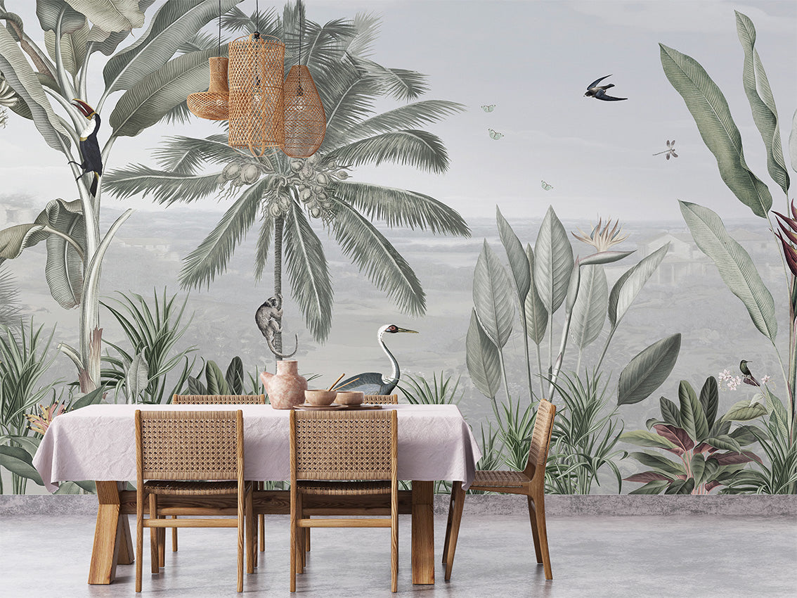 Botanical Beauty Panorama Tropical Jungle Wallpaper Mural