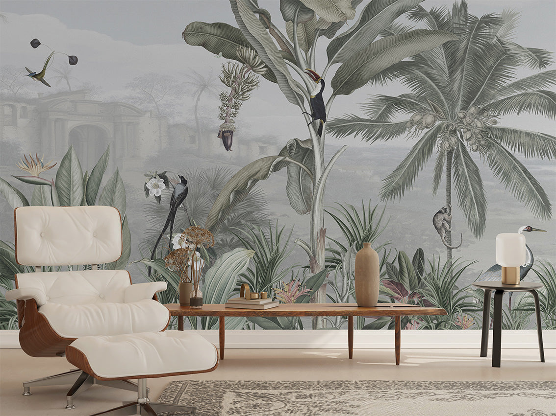 Botanical Beauty Panorama Tropical Jungle Wallpaper Mural