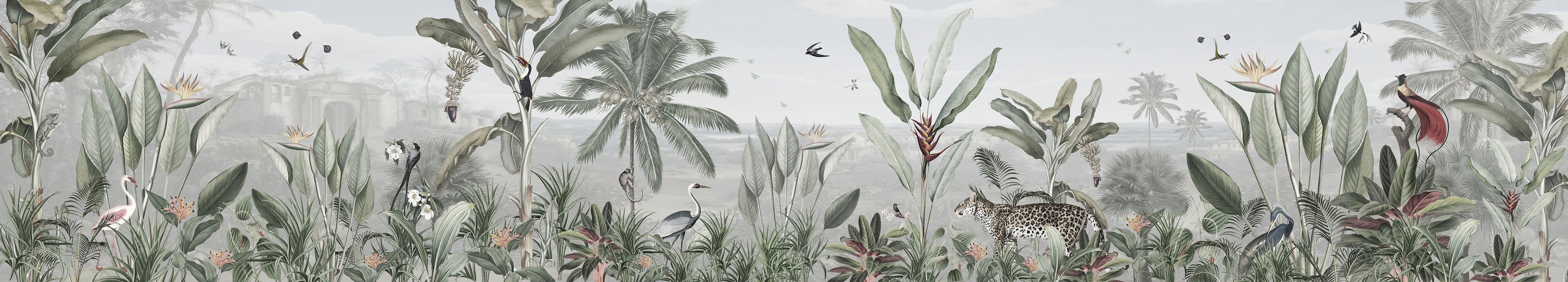 Botanical Beauty Panorama Tropical Jungle Wallpaper Mural