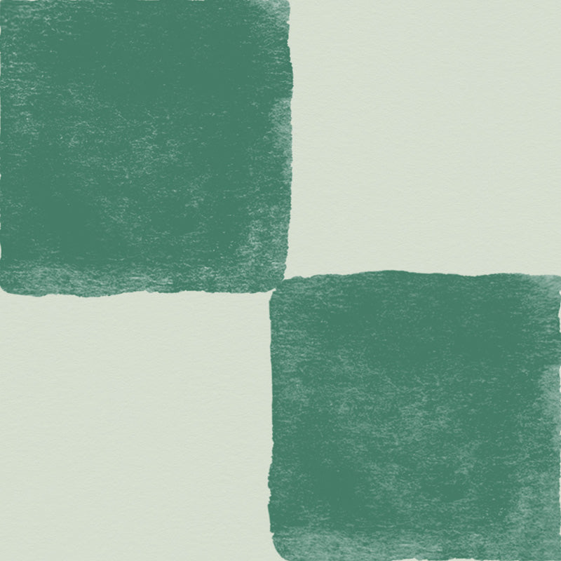 Green wallpaper square brush strokes on a beige background
