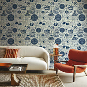 Voyager Nautical Blueprint Wallpaper