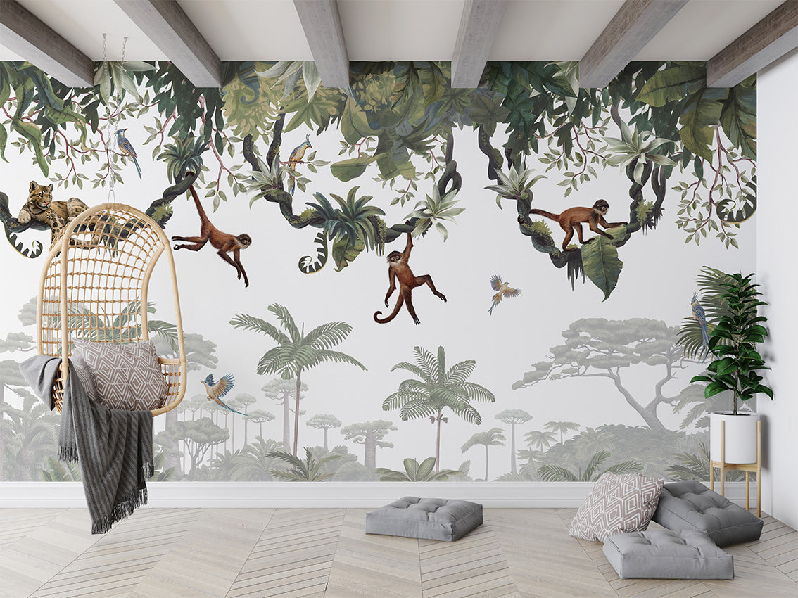 Cheeky Monkeys Wall Mural