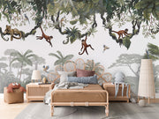 Cheeky Monkeys Jungle Wallpaper Mural
