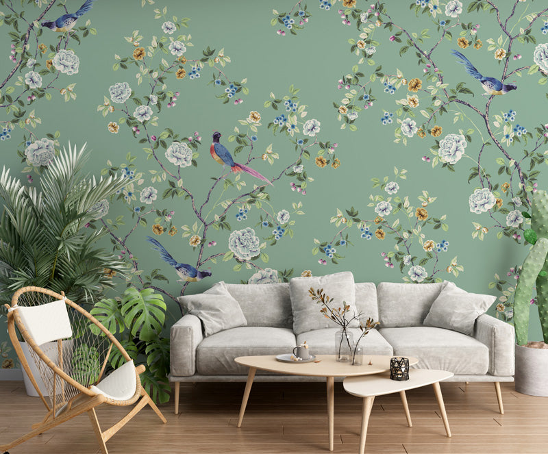 Chinoiserie Songbird Wallpaper