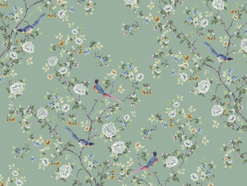 Chinoiserie Songbird Wallpaper