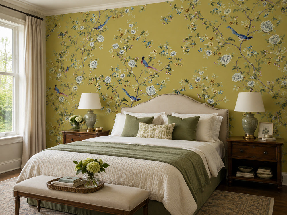 Chinoiserie Songbird Wallpaper