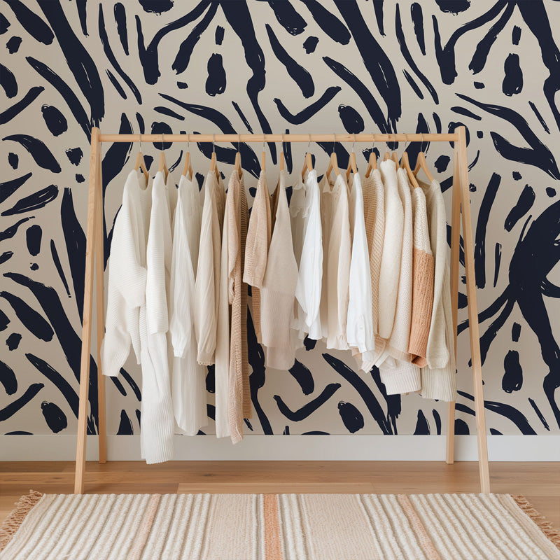 Ink Motion Abstract Wallpaper – Modern Brushstroke Design