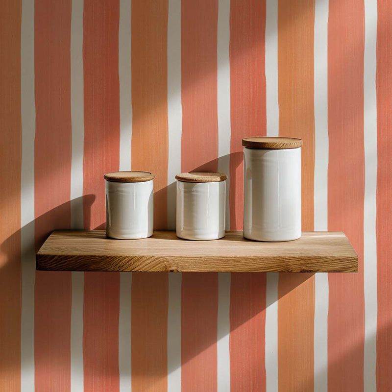 Textured Brushstroke Stripes – Wallpaper in Multi Colours