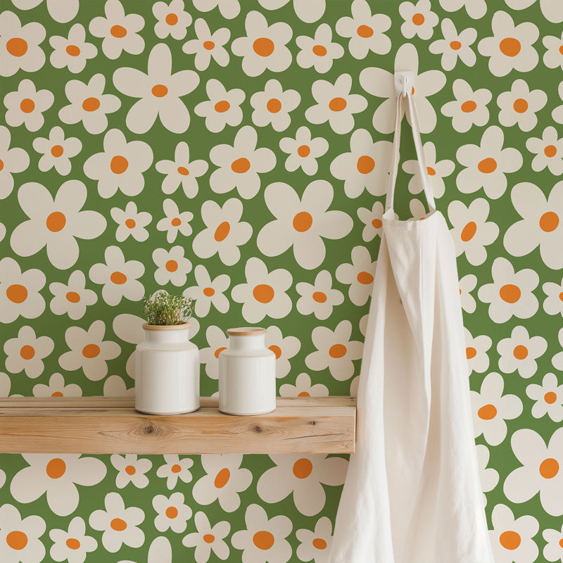Sunny Daisies Floral Wallpaper – Fresh Botanical Design