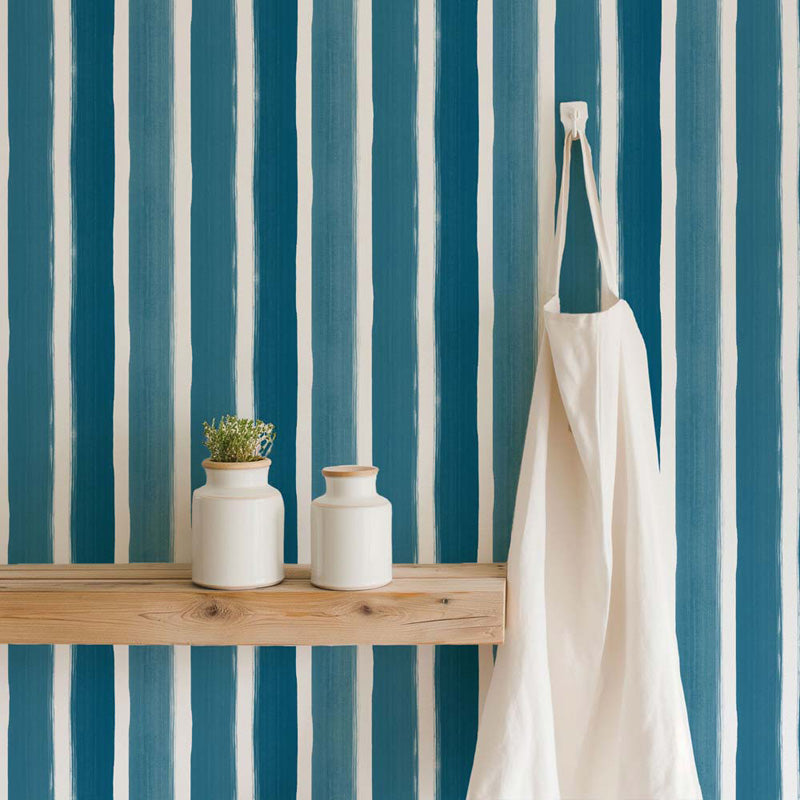Painterly Stripe – Hand-Painted Striped Wallpaper in Soft Tones