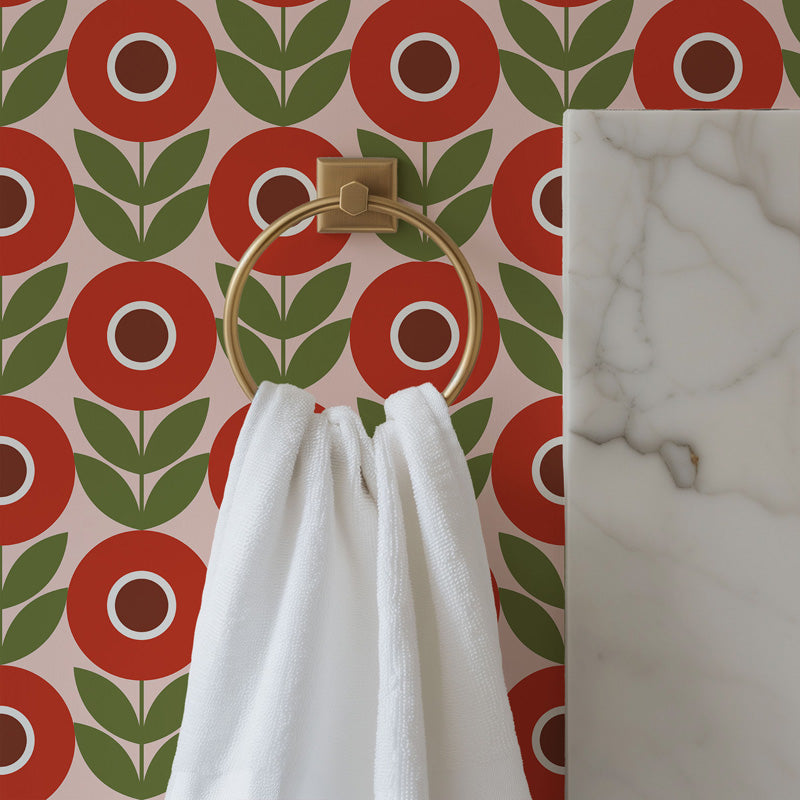 Scandi Bloom – Bold Retro Floral Wallpaper