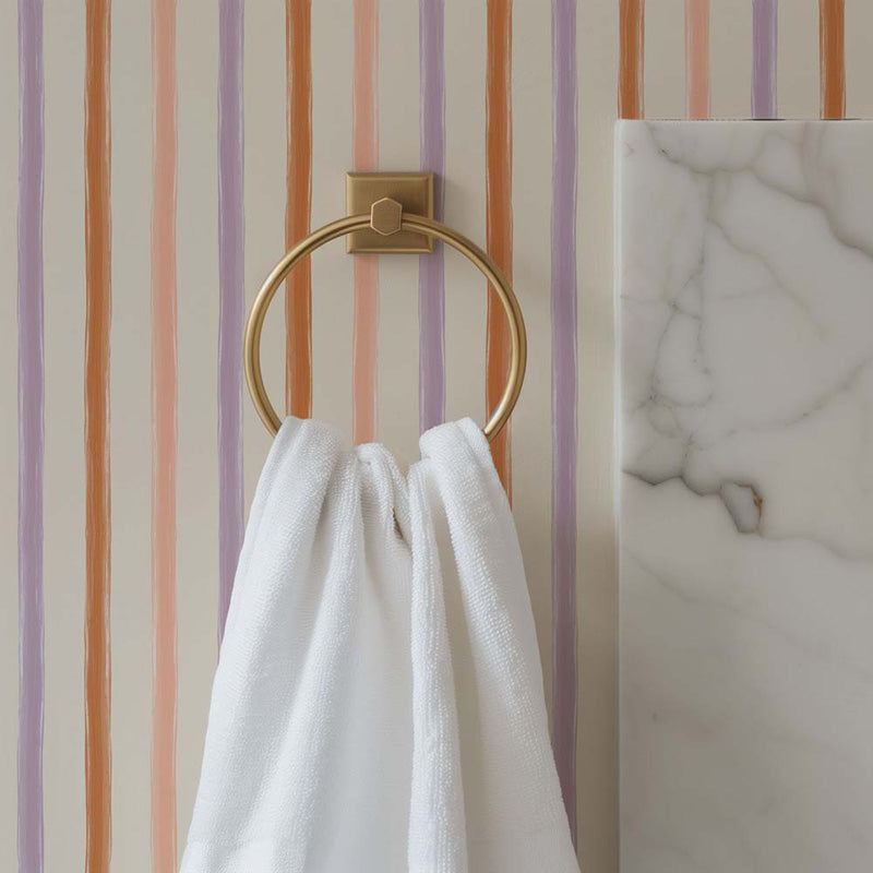 Hand-Brushed Linear Stripes – Wallpaper in Multi Colours