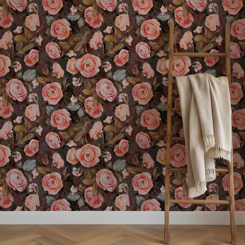 Blush Garden Roses Wallpaper – Romantic Floral Pattern