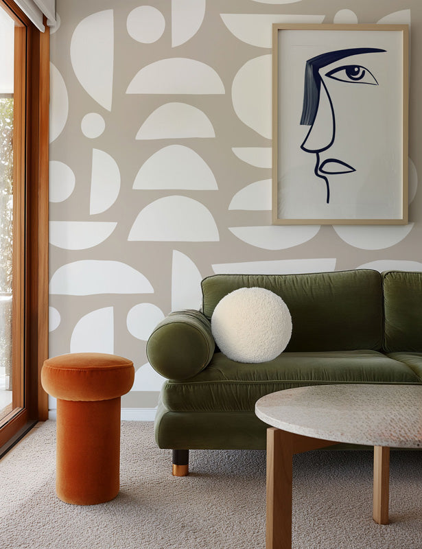 Playful Shapes – Geometric Wallpaper in Black & Cream