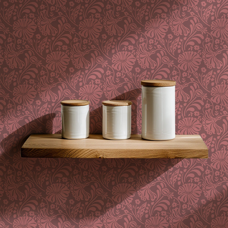 Flowing Floral Silhouette Wallpaper