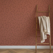 Terracotta Leaf Silhouette Wallpaper