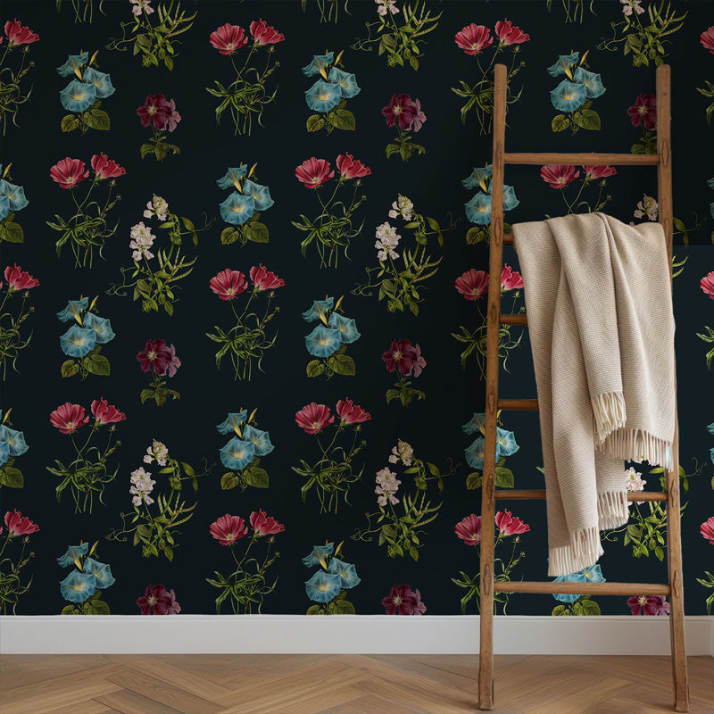 Midnight Botanical Bloom Wallpaper
