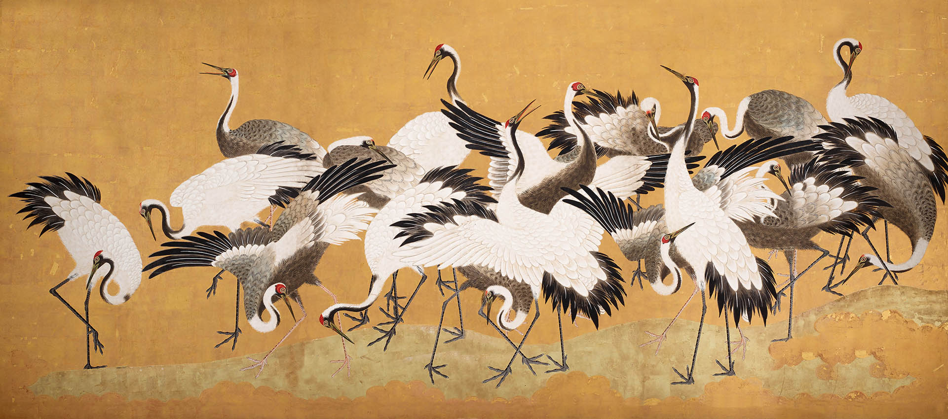 Crane Birds Japanese Chinoiserie Wallpaper Mural