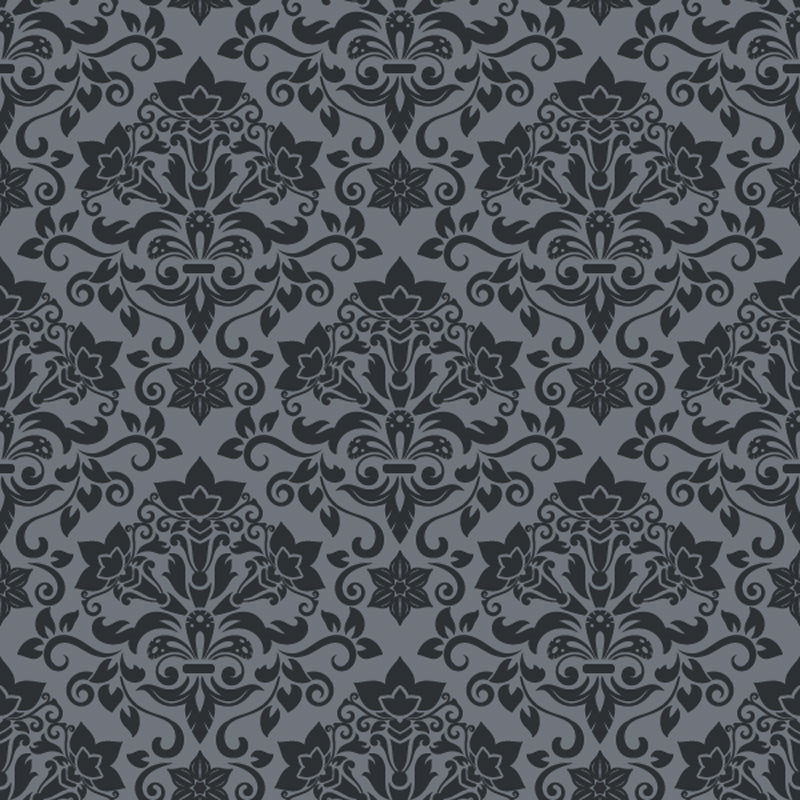 Dark damask wallpaper pattern on a matching background