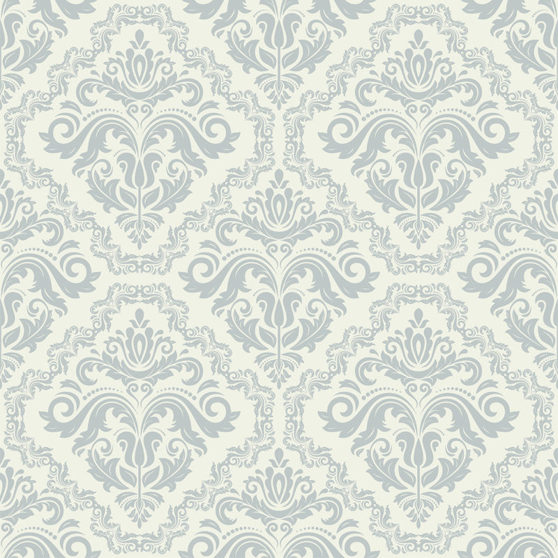 Decorative wallpaper design with intricate designs on a light background
