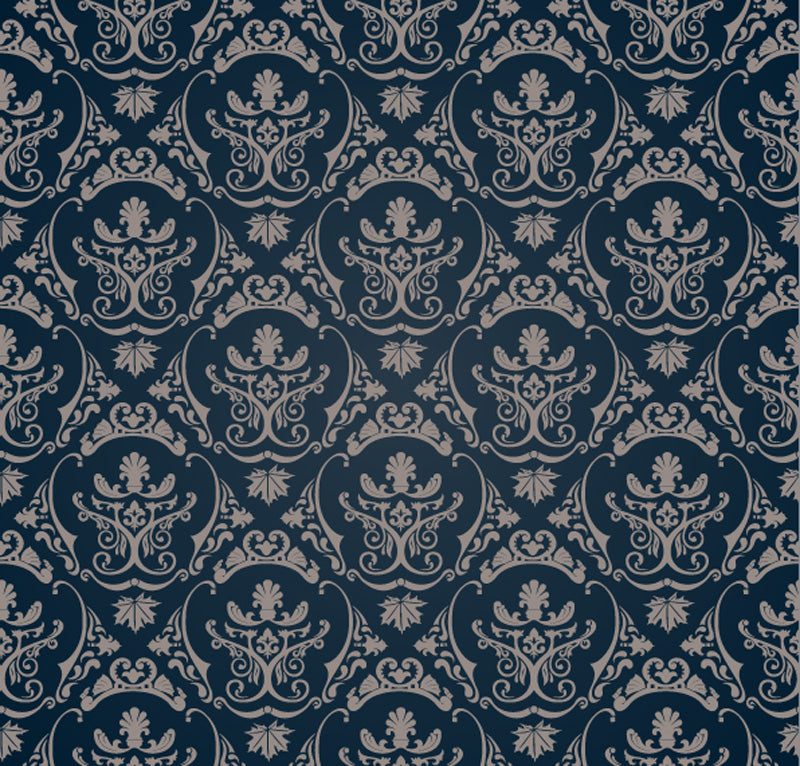 Decorative pattern with intricate designs on a blue background