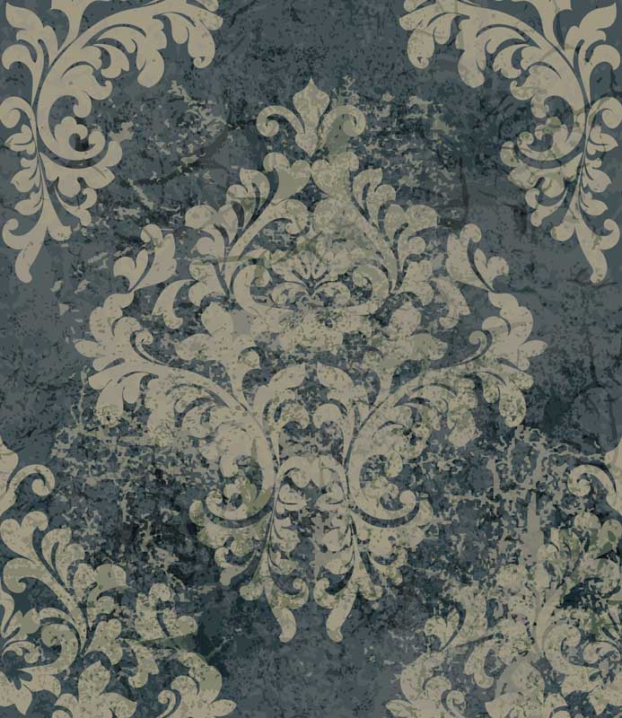 Vintage Noir Damask Wallpaper