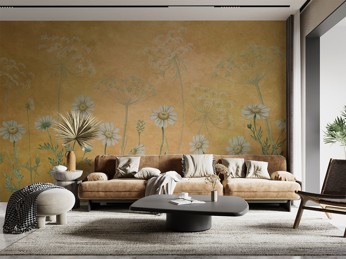 Dazzling Daisies Floral Botanical Wallpaper Mural