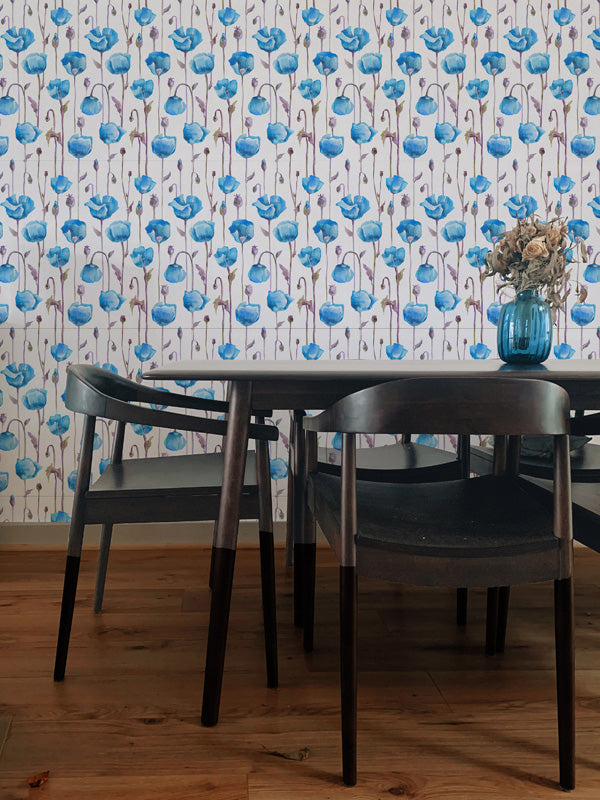 Watercolour Poppy Bloom Wallpaper