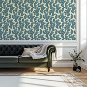 Blue Fern Botanical Wallpaper