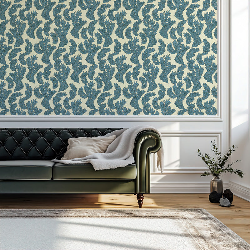 Blue Fern Botanical Wallpaper