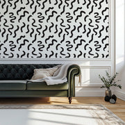 Playful Squiggle Scatter – Abstract Wallpaper in Black or Neutral