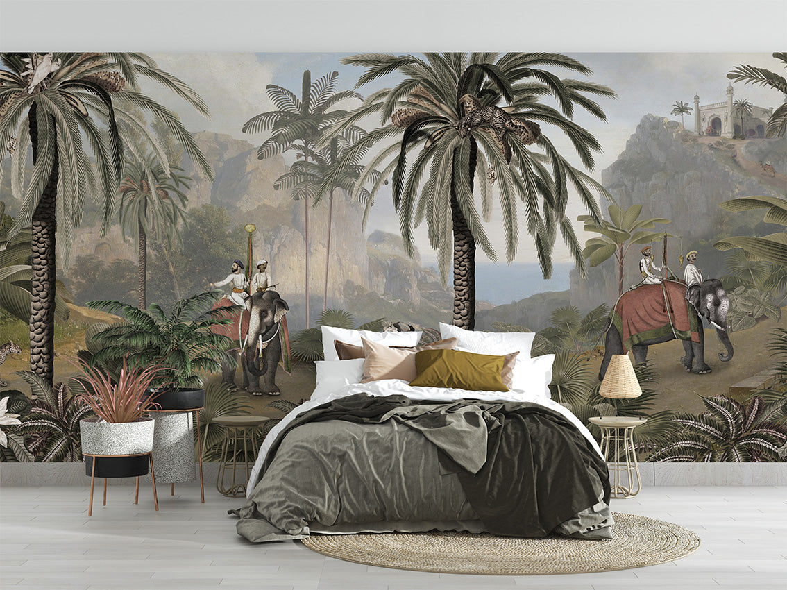 Elephant Elegance Jungle Scenic Wallpaper Mural