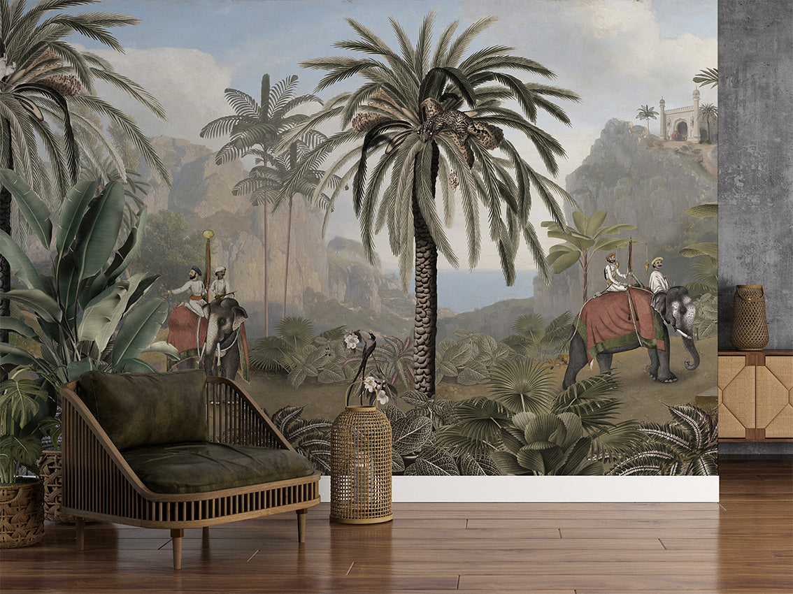 Elephant Elegance Jungle Scenic Wallpaper Mural