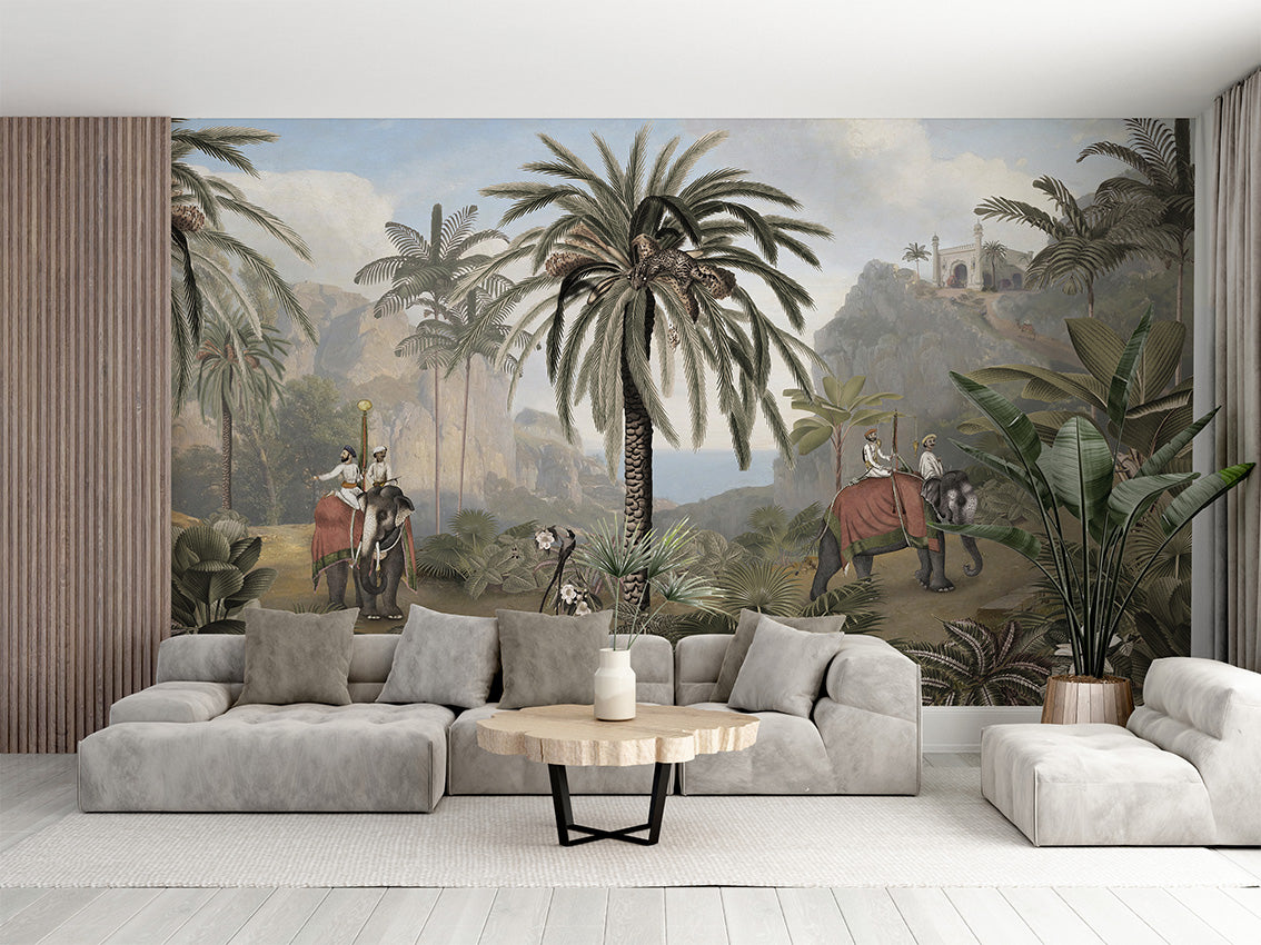 Elephant Elegance Jungle Scenic Wallpaper Mural