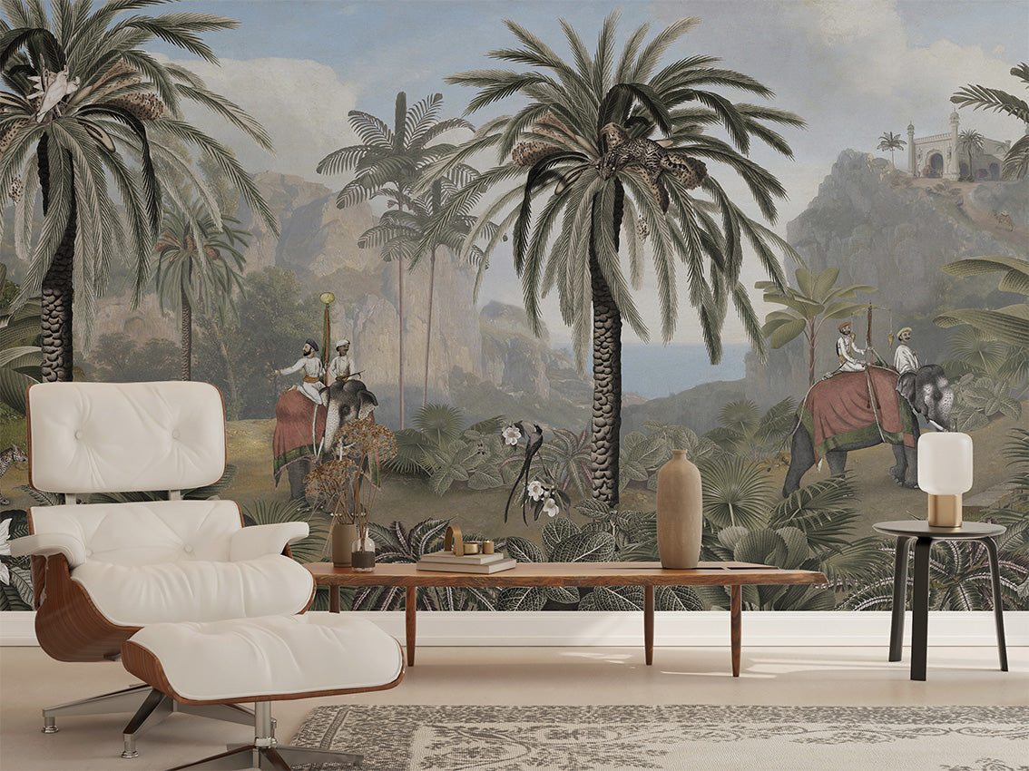 Elephant Elegance Jungle Scenic Wallpaper Mural