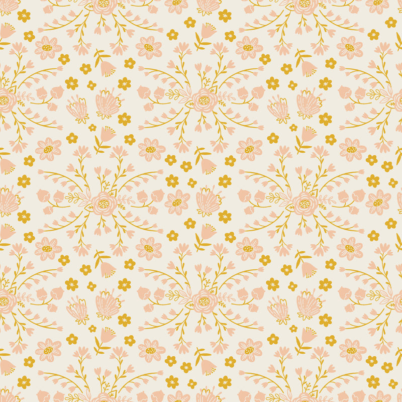 Blush Garland – Classic Floral Wallpaper in Soft Pink